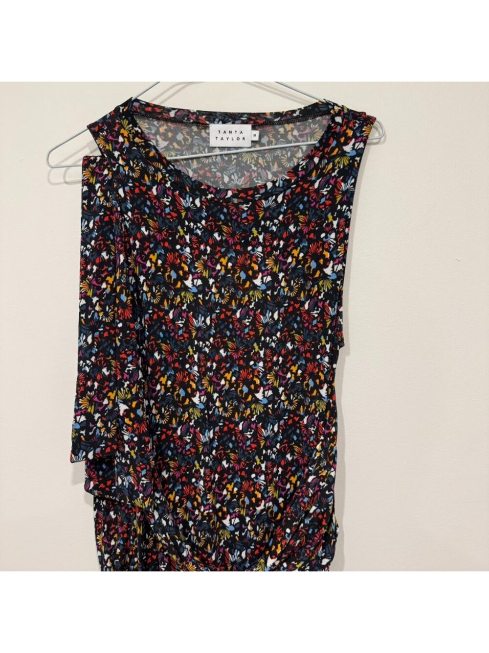 Tanya Taylor Octavia Floral Open Back Wrap Dress Size M Viscose Spandex